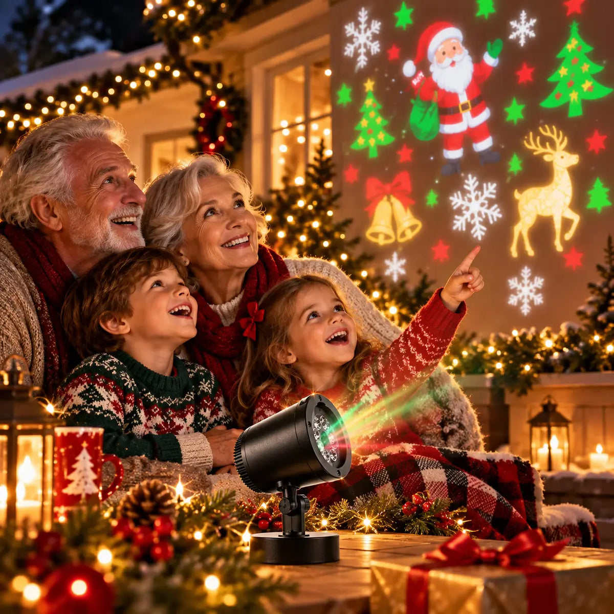 Proyector Navideño LED con Diapositivas