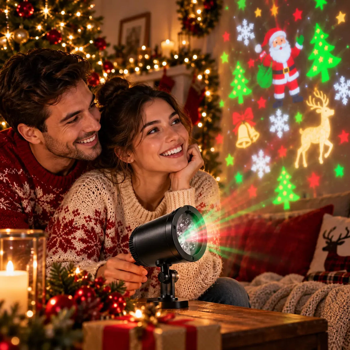 Proyector Navideño LED con Diapositivas
