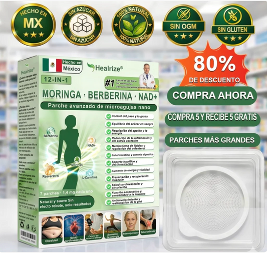 Parche de microagujas nano DOTALE® NAD+ Moringa Berberina 10 en 1