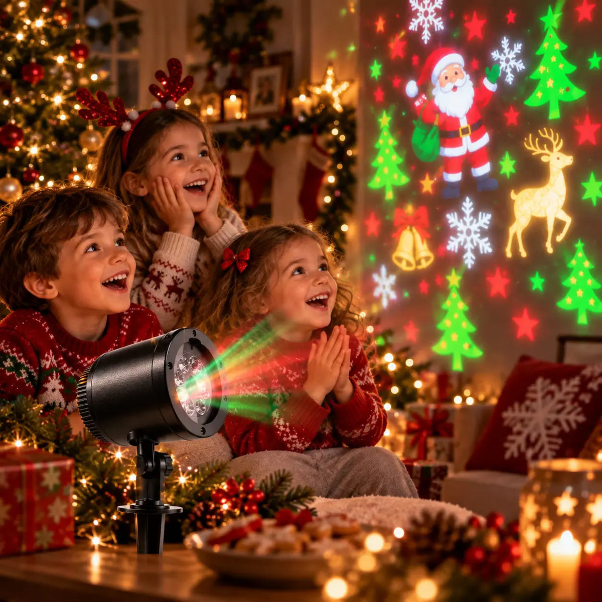Proyector Navideño LED con Diapositivas