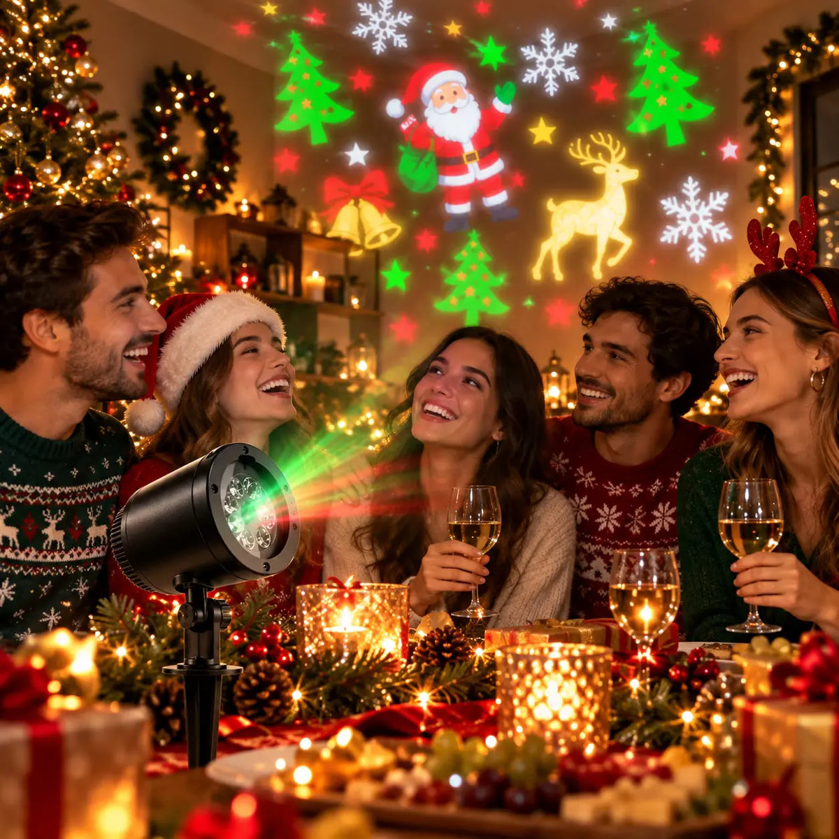 Proyector Navideño LED con Diapositivas